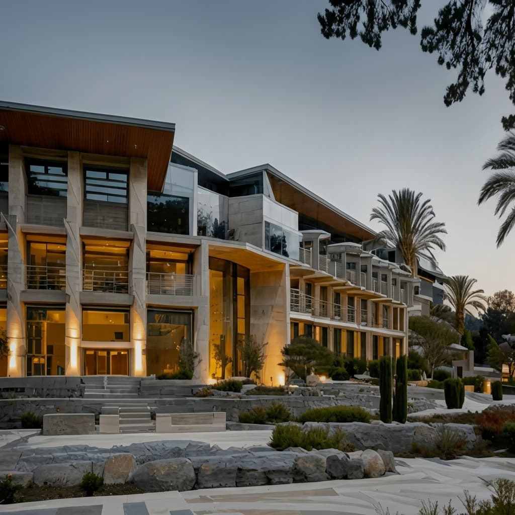 A photoreal exterior render produced by Carve