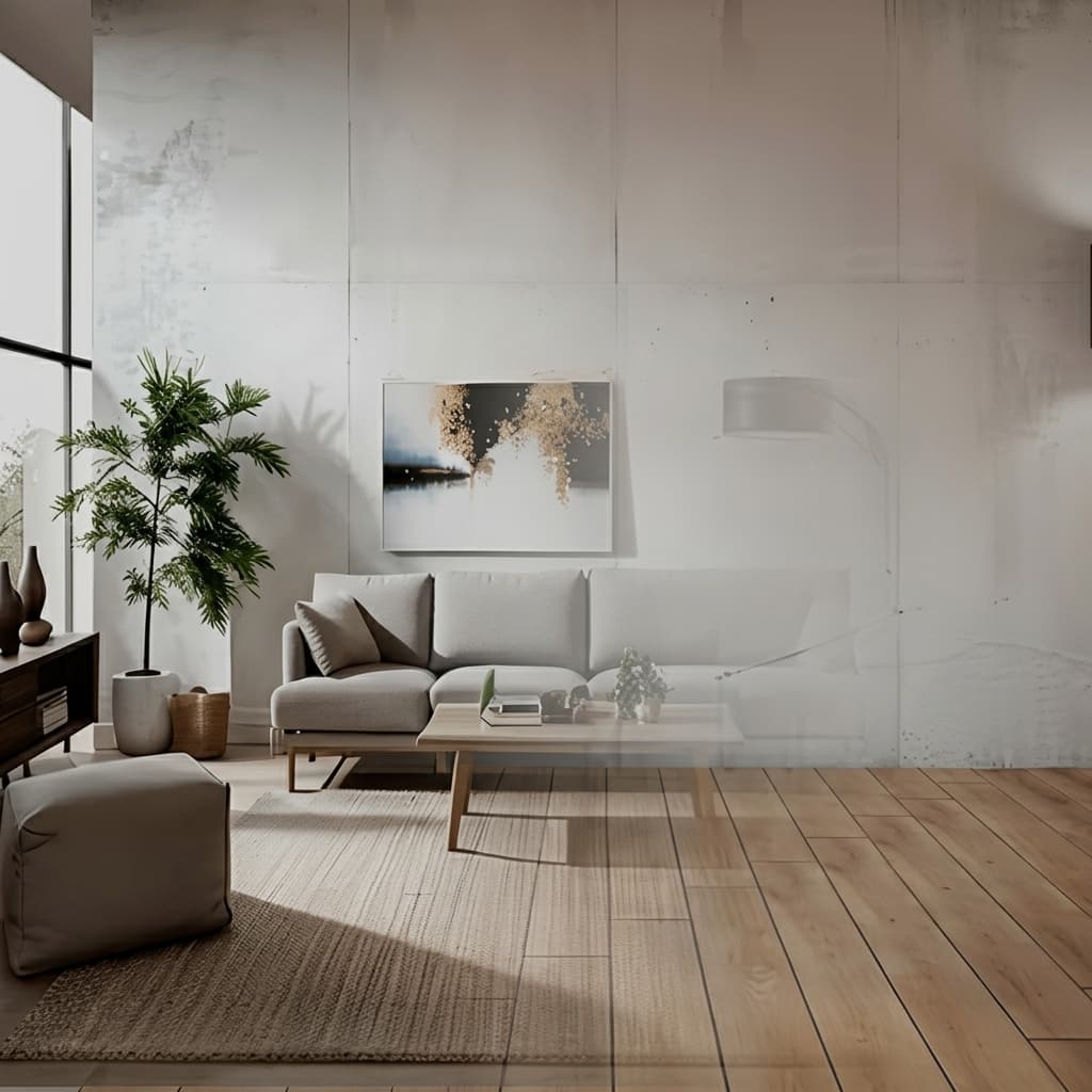 An empty room virtually staged by Carve
